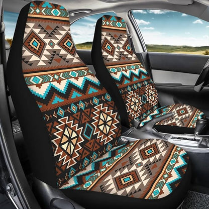Southwest Aztec Car Seat Covers Waterproof Front Seat Covers 2 Pcs Easy Installation Breathable Front Seat Cover Protection Interior Accessories Universal for Auto Truck Van SUV