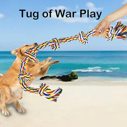 2 Pack Large Dog Rope Toy for Aggressive Chewer - Heavy Duty, Durable & Tough Chew Rope - Tug of War Play, Outdoor & Indoor - Chewing Tugging & Pulling for Large Breed Big Dog