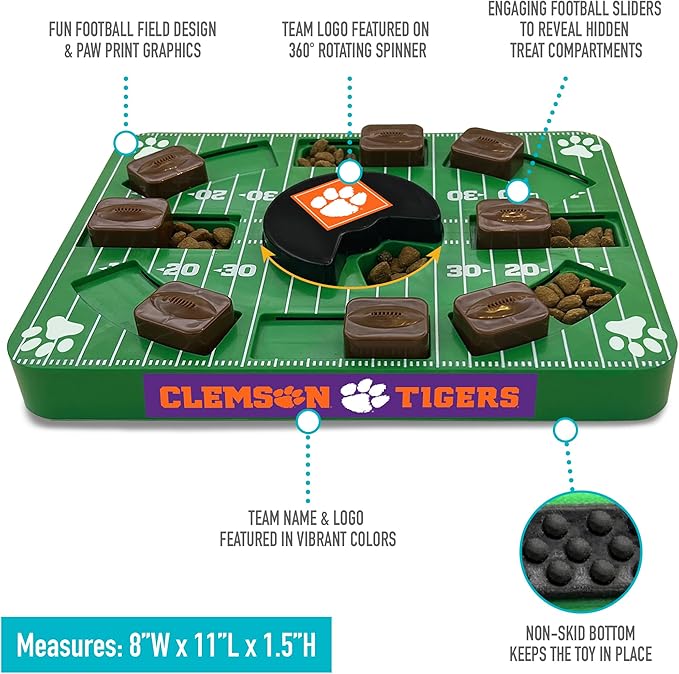 Pets First NCAA Clemson Tigers Puzzle Toy, Puzzle Treat Dog Toy, Interactive Dog Treat Toy, Dog Puzzle Fedding Slow Toy