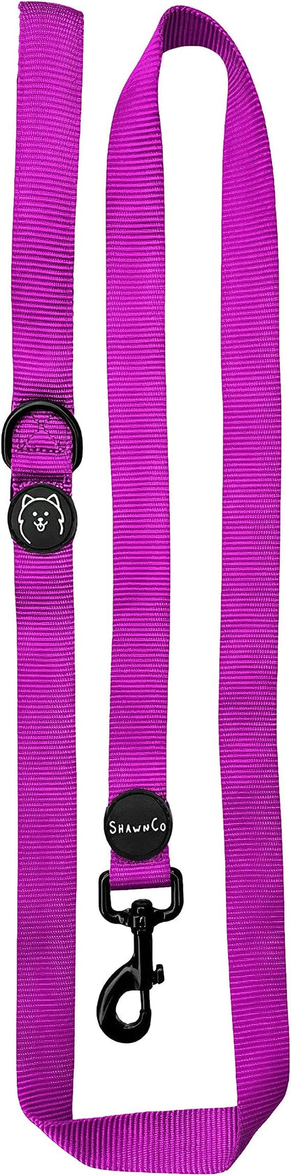 ShawnCo Dream Walk Dog Leash- Premium, Nylon Pet Leash with Soft Neoprene Handle for Small, Medium and Large Dogs (Orchid, Medium/Large)