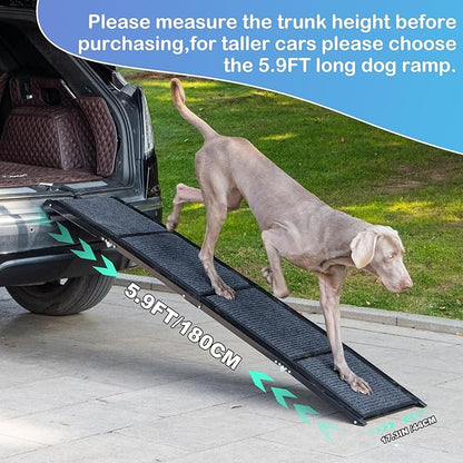 Uross Dog Ramp for Car 71" Long- Collapsible Pet Ramps for Large Dogs SUV Truck Folding Outdoor Dog Ramp for Porch Steps