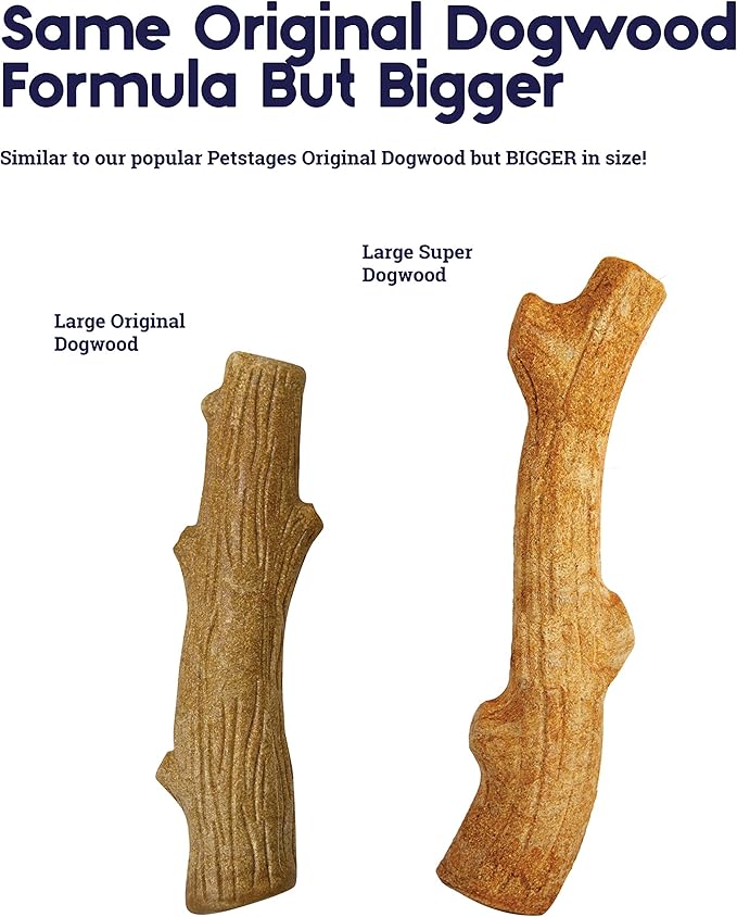 Outward Hound by Petstages Super Dogwood Durable Dog Chew Toy, Extra Small - Long Lasting Chew Stick Made with Real Wood - USA Made, XS