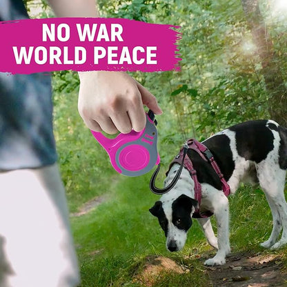 Retractable Dog Leash Automatic Telescopic Tractor Dog Tape, Pet Tape 10/16 FT Durable and Convenient, with Folding Bowl, Dispenser, Rubbish Bags, Suitable for Small and Medium Dogs