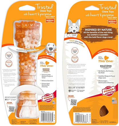 Nylabone 70th Birthday Textured Bone & Braided Bully Stick Alternative Power Chew Toys for Dogs, Tough Dog Toys for Aggressive Chewers, Chicken & Beef Flavor, Large Dogs - Up to 50 lbs, 2 Pack