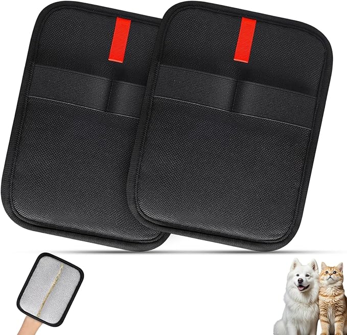 2Pcs Pet Hair Removal Gloves for Cats & Dogs - 2025 New Upgraded, Reusable Efficient Grooming Glove for Pet Hair,Pet Hair Remover Tool for Clothing, car seat, Couch,Carpet.