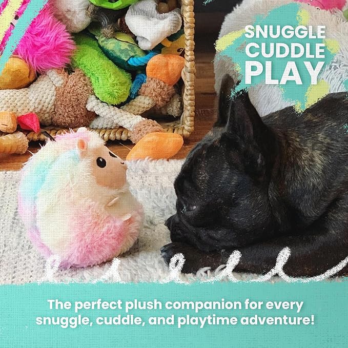 Snugarooz Momma Llama Dog Toy with Repair Patch – Soft Tie-Dye Plush with Iridescent Horn – Crinkle & Squeaker – Ideal Cuddle Buddy for Your Pet