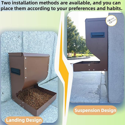 Automatic Dog Feeder Large Breed, 15lb Indoor/Outdoor Gravity Feeder for Dogs, Hanging Self Feeding Dispenser for Medium and Large Dogs, Cats, and Chickens
