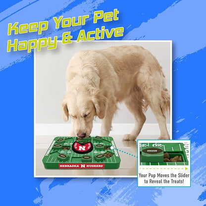 Pets First NCAA Nebraska Large Puzzle Toy - Interactive Treat Dispenser, Slow Feeder for Dogs, New Large Size