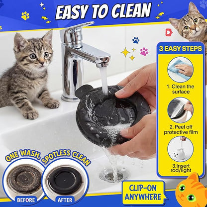 Interactive Cat Toys for Indoor Cats - Automatic Flying Bird Feather Toy, USB Rechargeable Electric Cat Teaser with Strong Sticky Base, Smart Motion Self-Play Toy for Bored Cats(Yellow)
