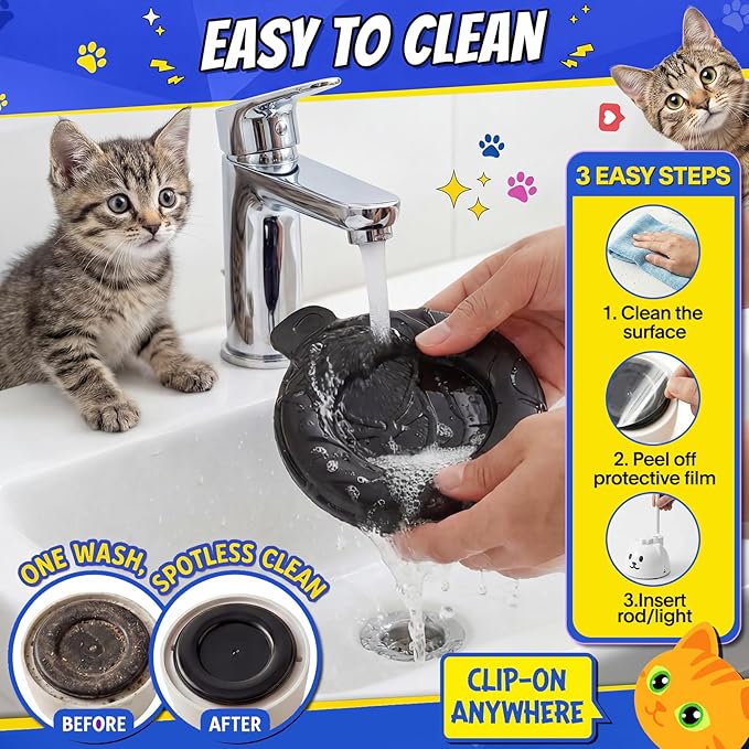 Interactive Cat Toys for Indoor Cats - Automatic Flying Bird Feather Toy, USB Rechargeable Electric Cat Teaser with Strong Sticky Base, Smart Motion Activated Self-Play Enrichment Toy for Bored Cats