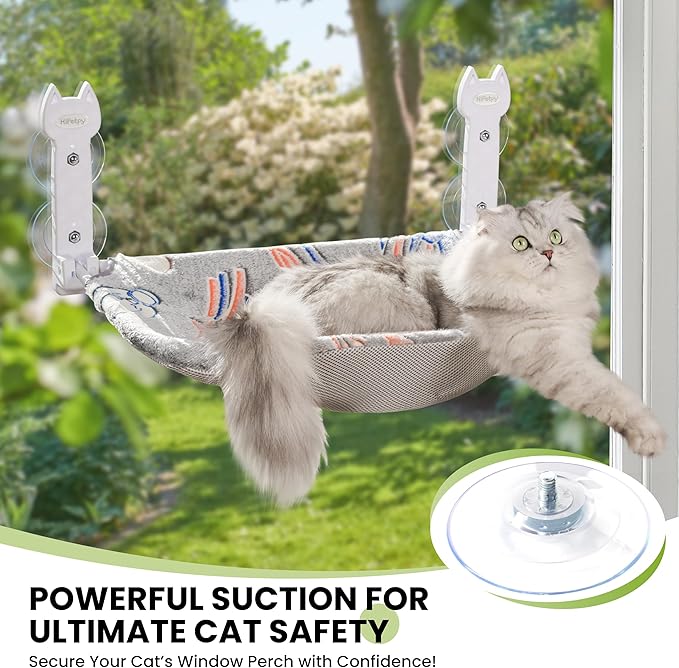 4 Pack Cat Window Perch Suction Cups, Strong Adhesive Replacement PVC Suction Cups with Screws for Foldable & Cordless Cat Window Hammock Seat, Holds Up to 40 lbs