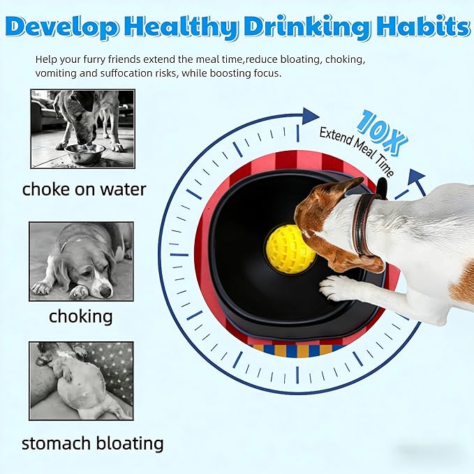Slow Feeder Dog Bowl for Liquid, 250ml Non-Slip for Bone Broth & Yogurt, Prevents Wet Chin, Anxiety Relief & Mental Stimulation, Easy to Clean Food-Grade Enrichment Toy for All Breeds