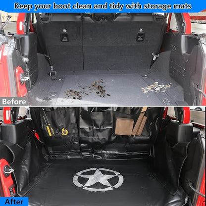 Dog Car Seat Cover for 2007-2025 Jeep Wrangler JK JL 4 Door Waterproof Cargo Liner Car Seat Protector Heavy Duty Scratch Proof Dog Hammock with Nonslip Bottom, Star