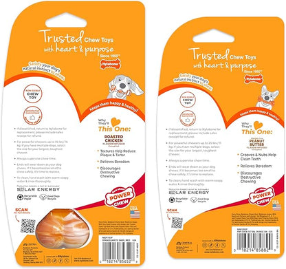 Nylabone 70th Birthday Textured Bone & Groove Bone Power Chew Toys for Dogs, Tough Dog Toys for Aggressive Chewers, Chicken & Peanut Butter Flavor, Small Dogs - Up to 25 lbs, 2 Pack