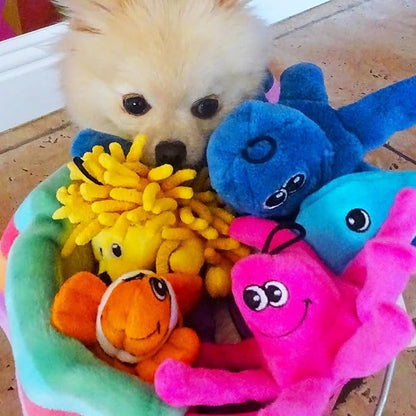 SmartPetLove Snuggle Puppy Tender-Tuffs Small Dog Toys - Orange Clownfish Dog Toy for Small Breeds with Puncture Resistant Squeaker