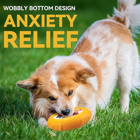 Dog Lick Bowl, Bestalk Wobbly Freeze Bowl Enrichment Feeder for Dogs, Anxiety Relief Lick Mat Puzzle Toy for Distraction, BPA Free Silicone, Dishwasher Safe(Orange,S)