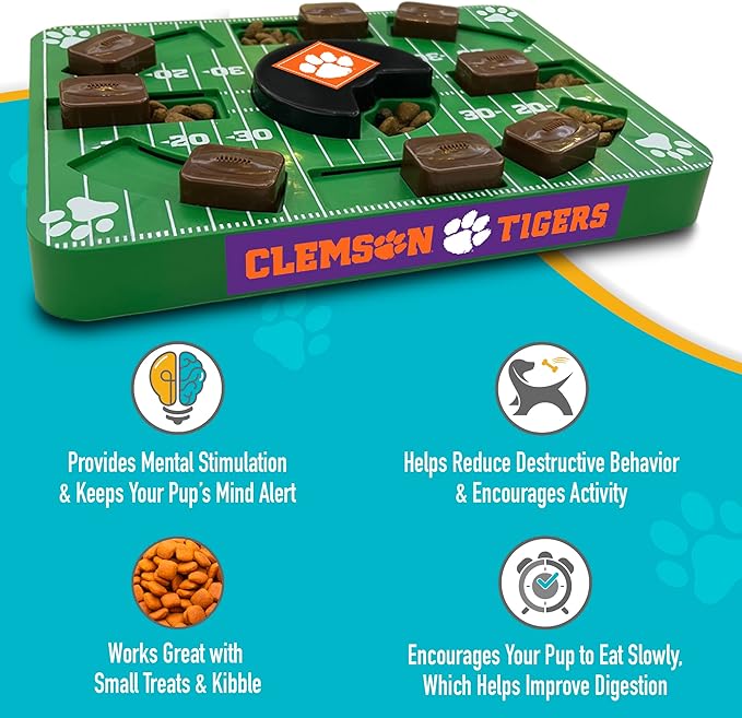 Pets First NCAA Clemson Tigers Puzzle Toy, Puzzle Treat Dog Toy, Interactive Dog Treat Toy, Dog Puzzle Fedding Slow Toy