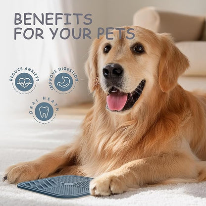 2 Pack Lick Mat for Dogs,Cats,Upgraded 8.5×8.5 inches Licking Mats with Suction Cups,Slow Feeder Licking Pad for Anxiety Relief and Boredom Reducer,Suitable for Dog Training Set 3