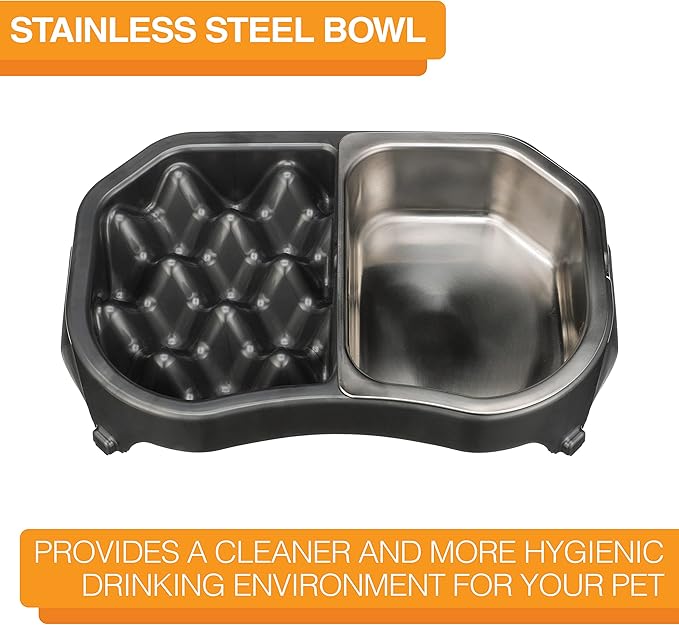 Neater Pet Brands Neater Slow Feeder Dog Bowls, Slows Down Fast Eating to Prevent Vomiting, Overeating, & Bloat, Dog Slow Feeder Bowl with Wide, Non-Slip Base, Holds 2.5 Cups Food and 8.5 Cups Water