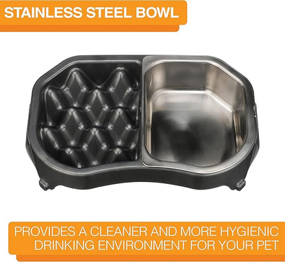 Neater Pet Brands Neater Slow Feeder Dog Bowls, Slows Down Fast Eating to Prevent Vomiting, Overeating, & Bloat, Dog Slow Feeder Bowl with Wide, Non-Slip Base, Holds 2.5 Cups Food and 8.5 Cups Water
