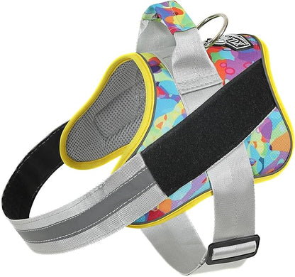 Bolux Dog Harness, No-Pull Reflective Dog Vest, Breathable Adjustable Pet Harness with Handle for Outdoor Walking - No More Pulling, Tugging or Choking (Medium (Pack of 1), Watercolour)