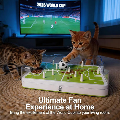 Official FIFA World Cup 2026 Edition - Interactive Cat Puzzle Feeder & Slow Feed Toy – Mental Stimulation Treat Dispenser Maze for Indoor Cats, Enrichment & Cat Food Toy, Football Fan Gift
