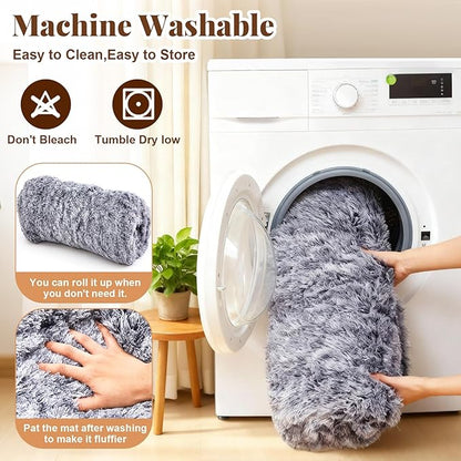 Hahafelt Backseat Pet Bed Mat, 54"x24.8"x3.9", Washable Dog Bed for Car, Soft Nonslip Travel Dog Car Seat Cover, Fits Backseat Extender Protector, Pad for Trucks Suvs Spring Road Trip (Gray)
