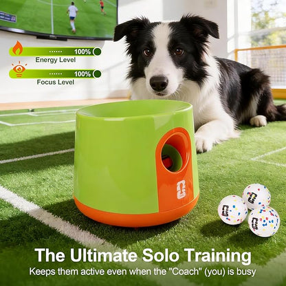 Official FIFA World Cup 2026 Edition - Dog Automatic Ball Launcher for Large Dogs Ball Thrower Machine Outdoor Indoor Use Interactive Dog Toy, Included 3 Rubber Fetch Soccer Balls
