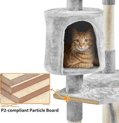 Yaheetech 79 inches Cat Tree Multi-Level Cat Tower with Scratching Post Indoor Cat Condo Pet Stand Play House Furniture Kitten Kitty Activity Center