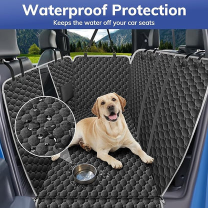 Mancro Truck Back Seat Pet Cover for Dogs, XXL Dog Hammock for Truck with Zipper Side Flap, Waterproof Floor Covers for Full Size Crew Cab Trucks with Fold Up Seats, Fit for Ford F150 Accessories