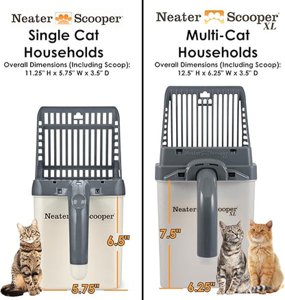 Neater Pet Brands Neater Scooper Standard Cat Litter Scoop, 15 Refill Bags – Mess-Free Cat Litter Scooper with Bag, Spill-Proof Kitty Box Sifter, Bin Doubles as Scoop Holder, For Single-Cat Households