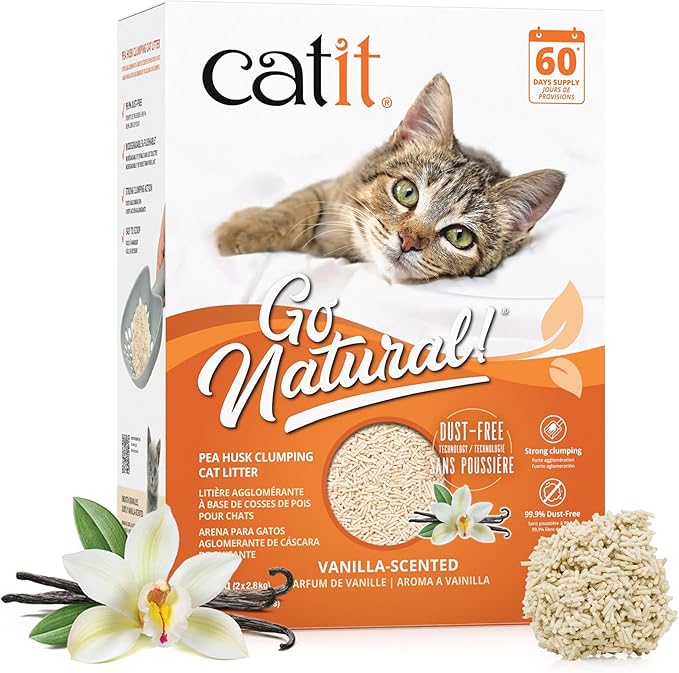 Catit Go Natural Pea Husk Clumping Cat Litter 12.3 lb, Natural