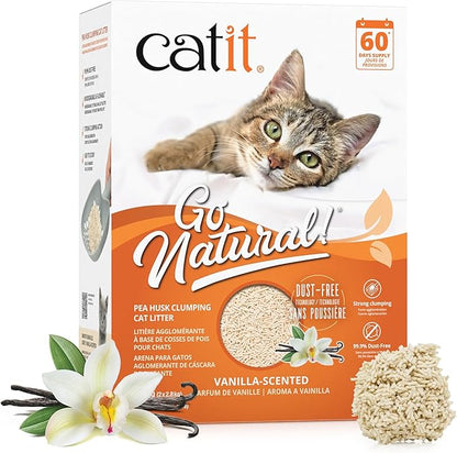 Catit Go Natural Pea Husk Clumping Cat Litter 12.3 lb, Natural