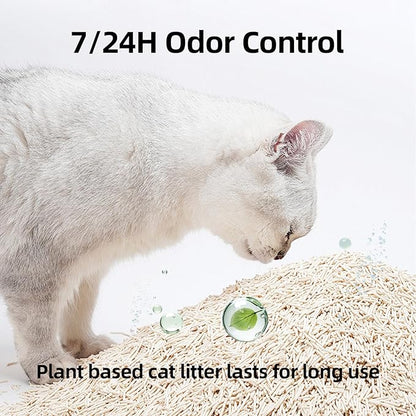 Tofu Cat Litter Strong Clumping Litter 99.9% Dust Free and Flushable Cat Litter, Natural Sustainable Ingredients Odor Control, Low Tracking