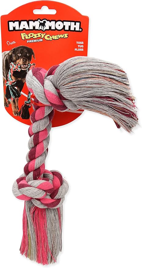 Mammoth Pet Products Flossy Chews Cottonblend Color Rope Bone, X-Large, 16-Inch, MultiColored (20008V)