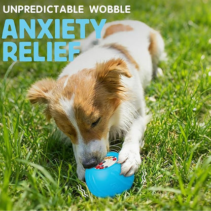 Long-Lasting Dog Lick Toy, Wobbly Dog Enrichment Lick Bowl to Keep Dogs Busy, Interactive Stuffable Dog Treat Feeder for Boredom, Silicone Treat Dispensing Chew Toy(Light Blue,M)