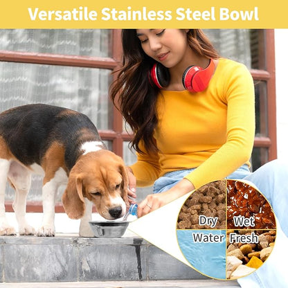 15 Pcs Stainless Steel Dog Bowls, Metal Cat Dog Water Food Bowl, Small Dogs Bowls, Pet Bowls, Puppy Dogs Dish, Pet Water Bowl for Small Cats Rabbits Puppy (15 fl oz)