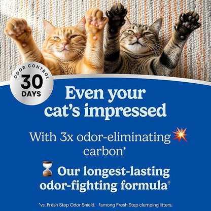 Fresh Step Heavy Duty Odor Block Advanced Multi Cat Clumping Litter with Febreze, 52.5 lb (Package May Vary),(17.5lb Pack x 3)