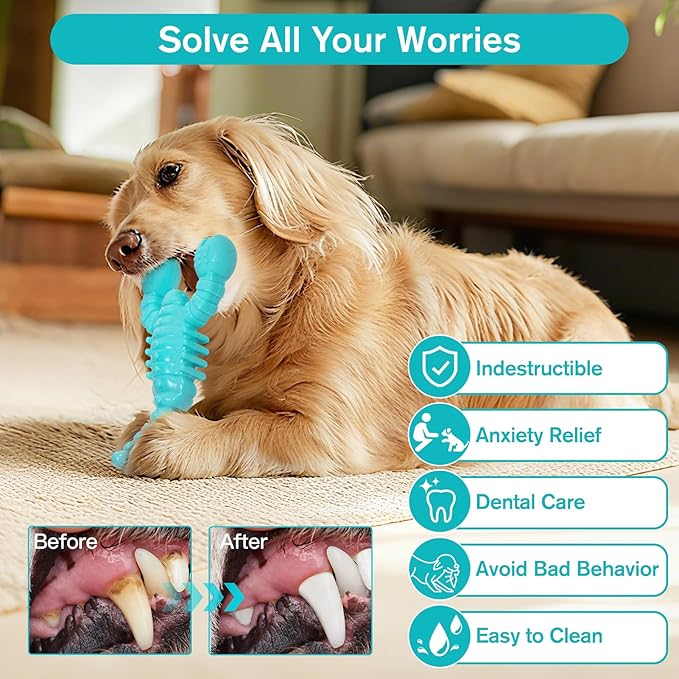 Dog Toys for Aggressive Chewers, Indestructible Tough Dog Chew Toys for Medium Large Breeds, Bacon Flavor to Keep Them Busy