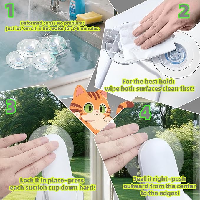 Cat Window Perch, Easy Install Bracket, Portable Wall Hammock for Indoor Cat, Light Blue