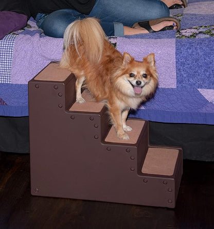 Pet Gear Pet Step IV Pet Stairs for Small Dogs and Cats up to 50 pounds, Lightweight, No Tools Required, 13 Colors to Choose from, Mocha