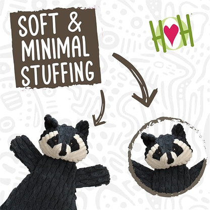 HuggleHounds Flatties - Dog Plush Toys to Keep Them Busy, Squeaky Crinkle Pet Toy for Medium and Large Dogs, Durable Stuffed Animal Toy - Reggie Racoon HuggleFlatties, Large
