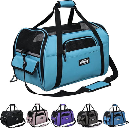 EliteField Soft Pet Carrier (3 Year Warranty, Airline Approved) Soft Sided Dog Puppy Cat Carrier Travel Bag (X-Large: 21" L x 12" W x 13" H, Sky Blue)