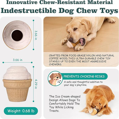Multi-Functional Interactive Dog Toys for Aggressive Chewers, Indestructible Dog Toys for Medium/Large Breeds,Frozen Dog Treat Dispenser to Keep Them Busy,Reduces Anxiety(Pack of 2)