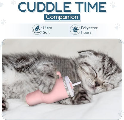 Kitty Cup Catnip Toy - Easter & Birthday Cat Gift Toy with Catnip & Crinkle, Funny Gift for Girl Indoor Kitten (Pink Peach Dust)