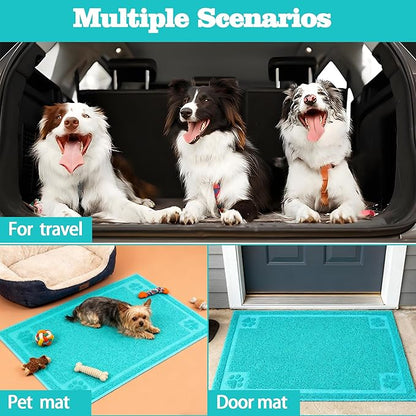 Darkyazi Pet Feeding Mat Large for Dogs and Cats,24"×36" Flexible and Easy to Clean Feeding Mat,Best for Non Slip Waterproof Feeding Mat (Lake Blue)