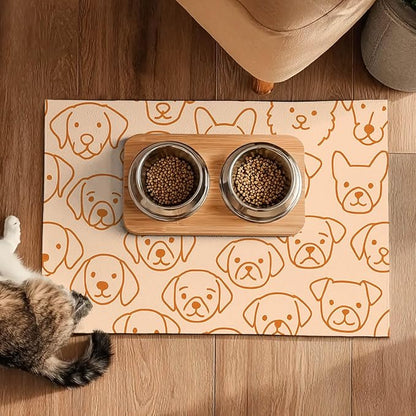 Pet Feeding Mat with Colorful Polka Dot Pattern Design 24" x 16" Dachshund Puppy Food Mat Pet Bowl Mats for Dogs and Cats Cute Non Slip Dogs Feeding Mats for Dog Decor for Home