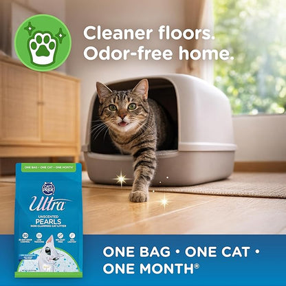 Ultra Pearls Premium Cat Litter - 99.9% Dust Free, Low Tracking, Soft on Paws, Fragrance Free - 15 Lbs. Total (3pk of 5 Lbs.)