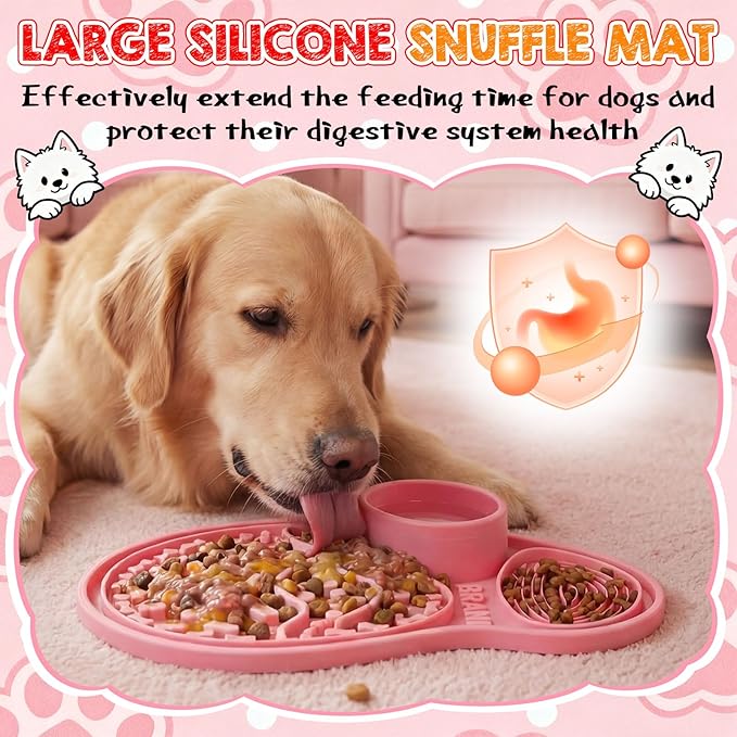 Ceenna Lick Mat for Dogs and Cats Silicone Snuffle Mat Slow Feeder Lick Pat Easy Clean Pet Slow Feeder Anxiety Relief Dog Slowing Feeders Licks Pat Feeding Mats for Pet Training Mats (Classic)