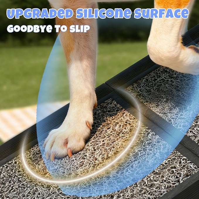 Dog Ramp for Car 71" x 17", Folding Pet Ramp for Large Dogs with Non-Slip Rug Surface, Portable Dog Car Ramp for SUV Car & Truck